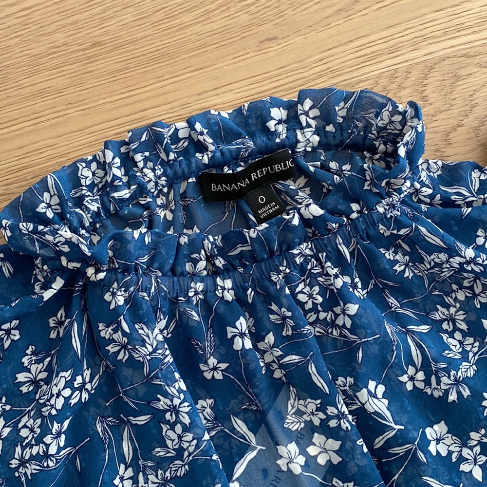 Banana Republic Navy Floral Midi Dress - Picture 4 of 12